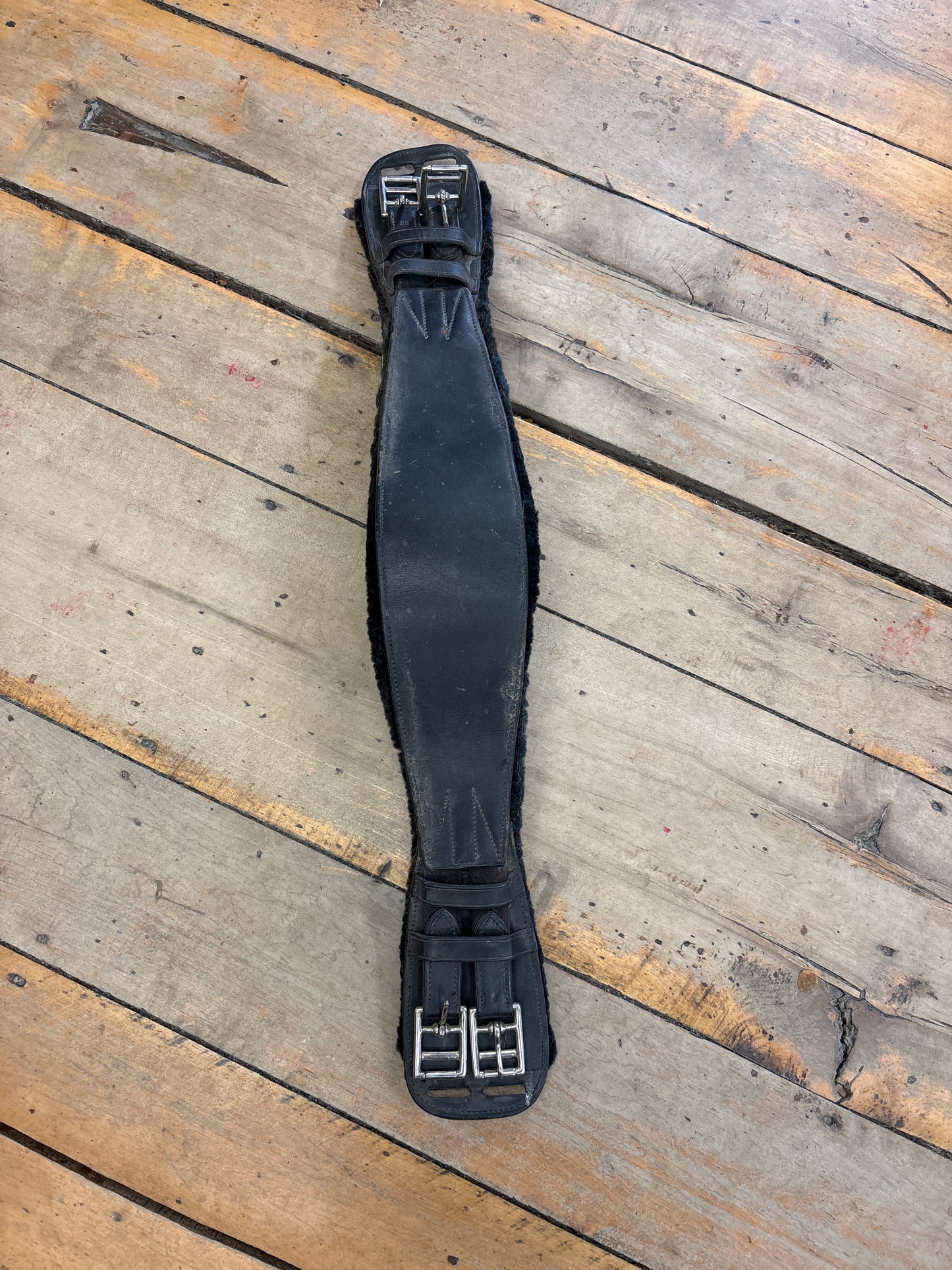 Fleece/Leather Girth-Black-28”