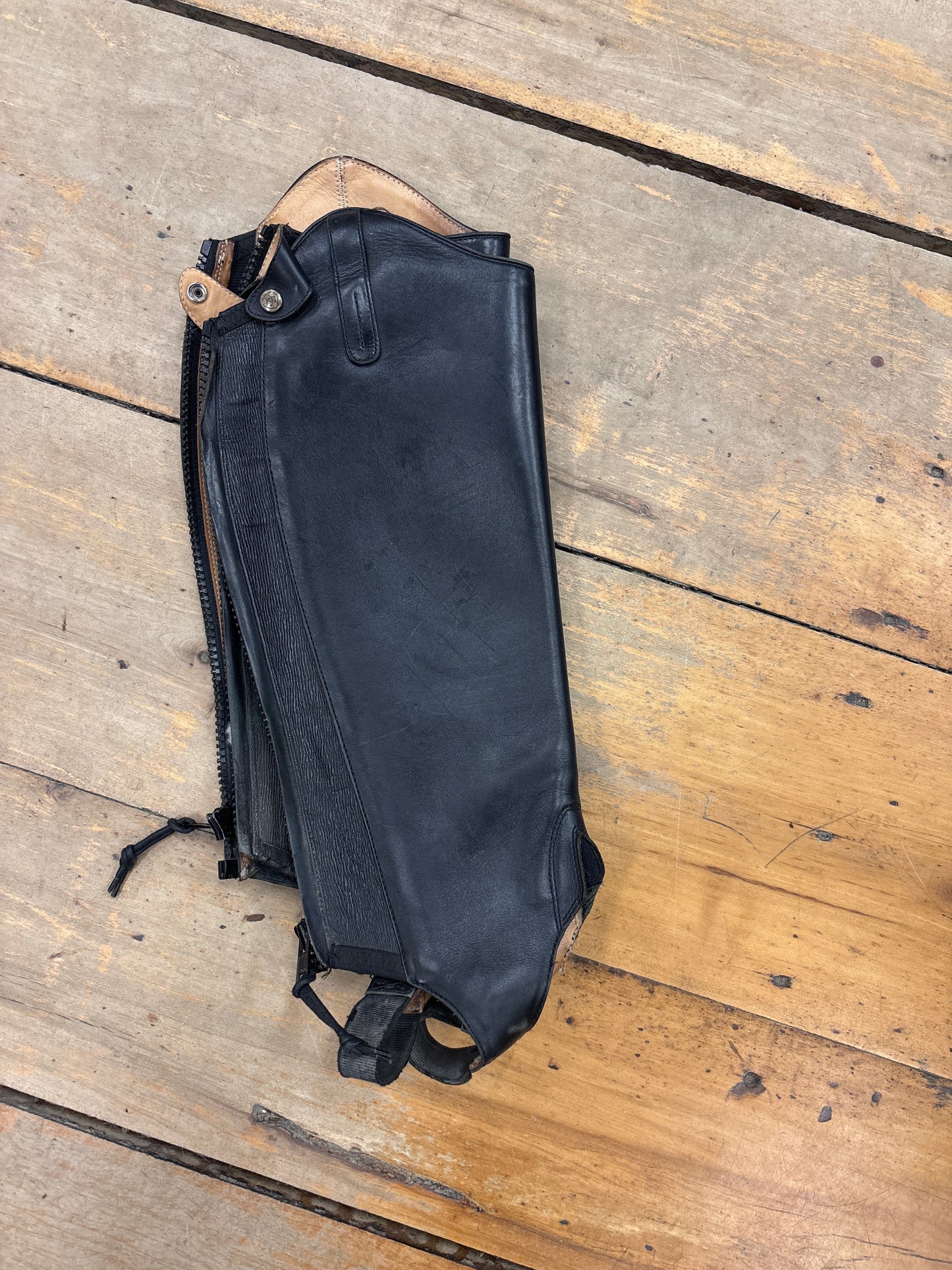 Ariat Leather Half Chaps-Black-Small