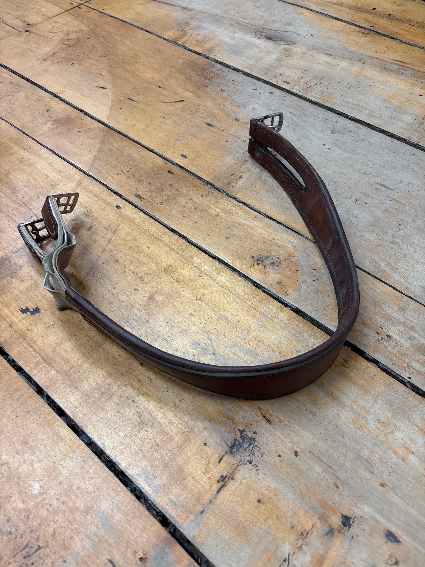 Single Elastic Leather Girth-Brown-40”