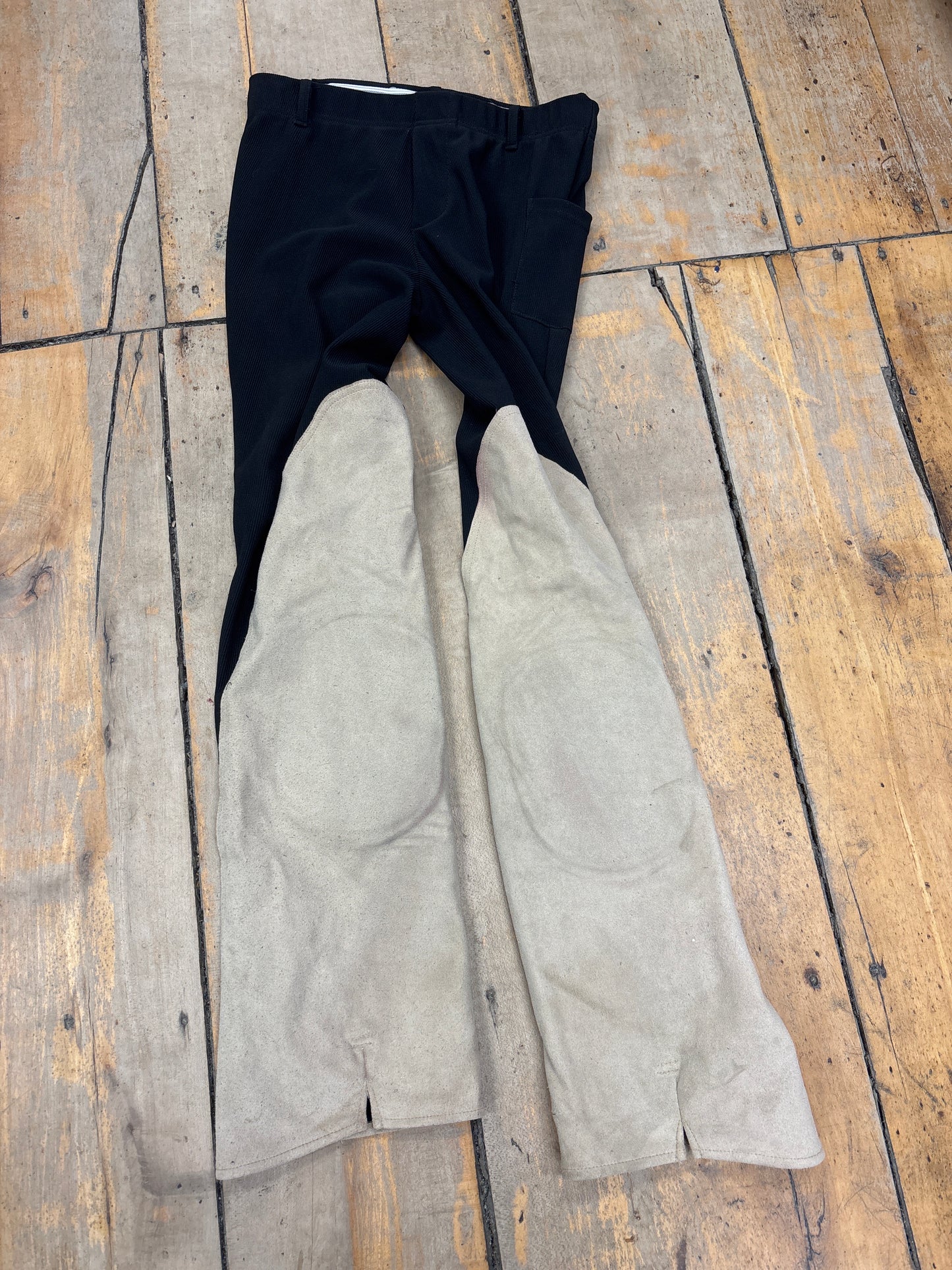 Devon Aire Wide Leg Jods-Black/Tan-Medium