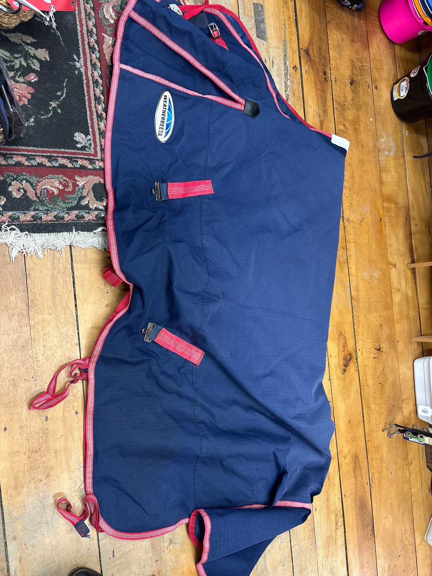 Weatherbeeta Med Wgt Turnout-Blue/Red-81”