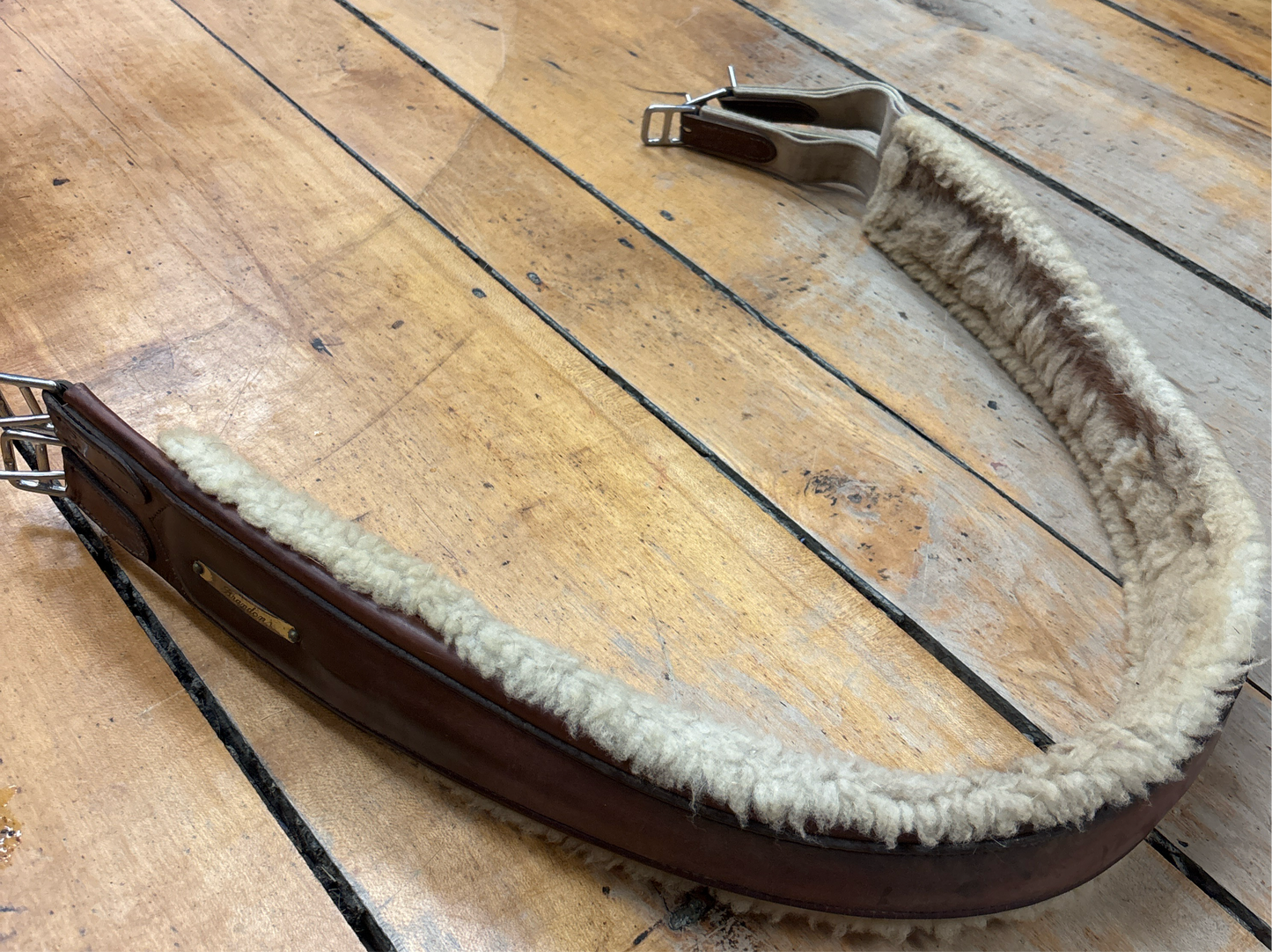 Fleece Lined Leather Girth-Brown-50”