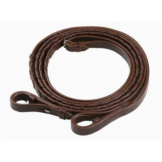 Collegiate Plain Laced Reins-Brown-48"