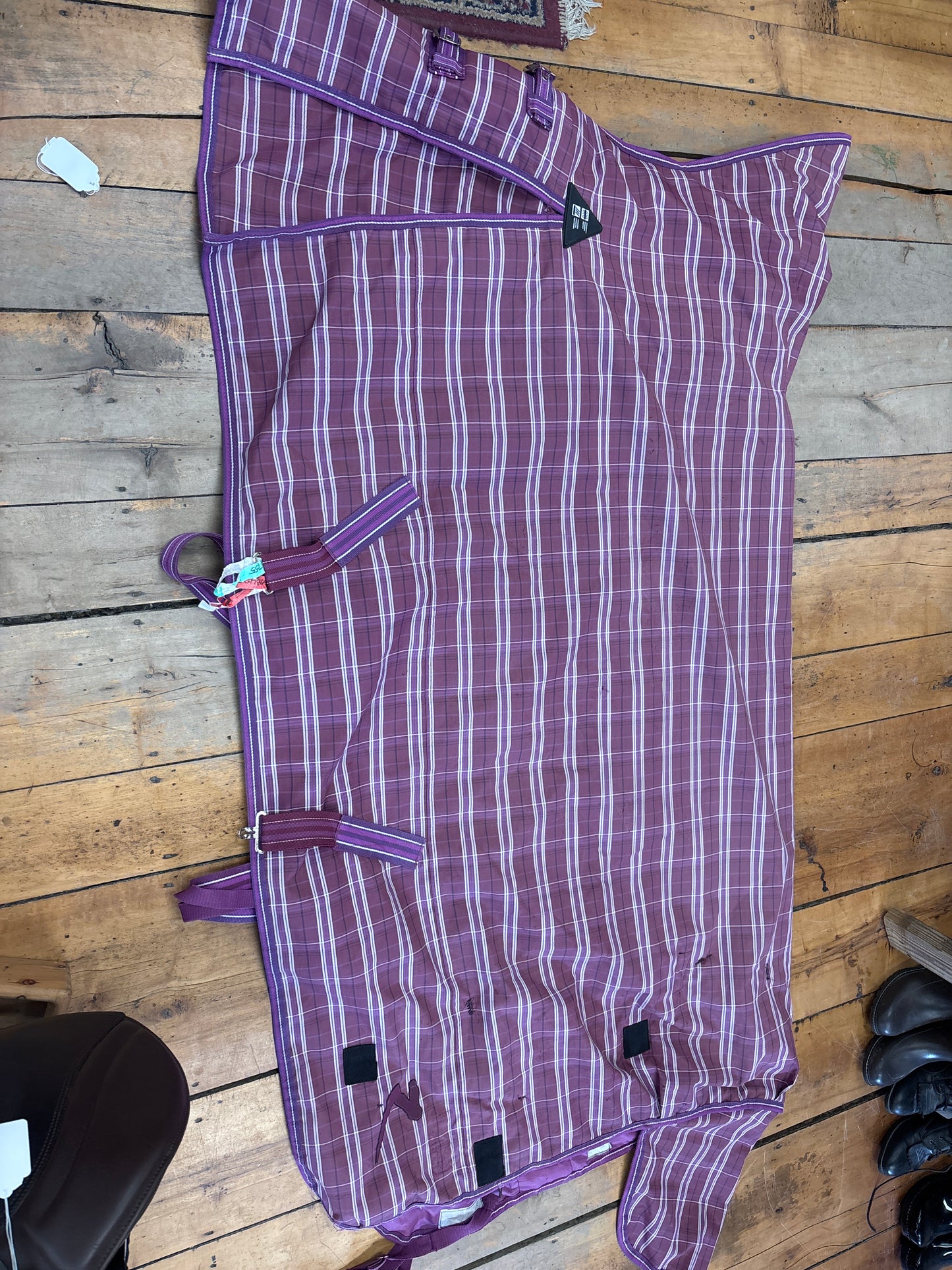 Horze Turnout Rug-250g, 78”-Magenta Plaid