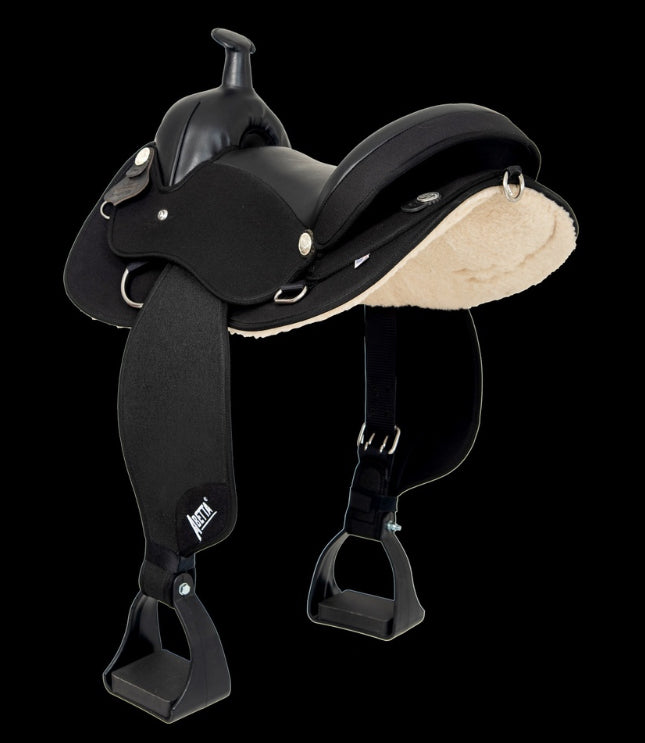 Abetta® Gaited Trail Western Saddle-Black-16”-Semi QH Bars