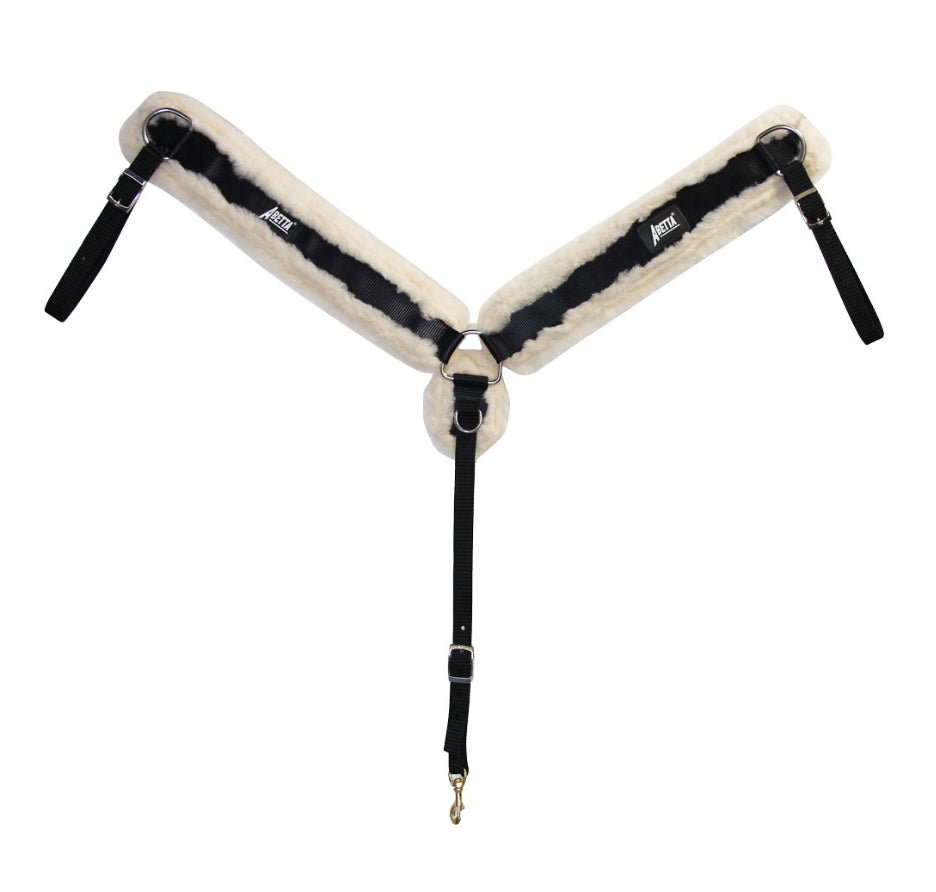 ABETTA FLEECE BREAST COLLAR-Black-Standard Horse