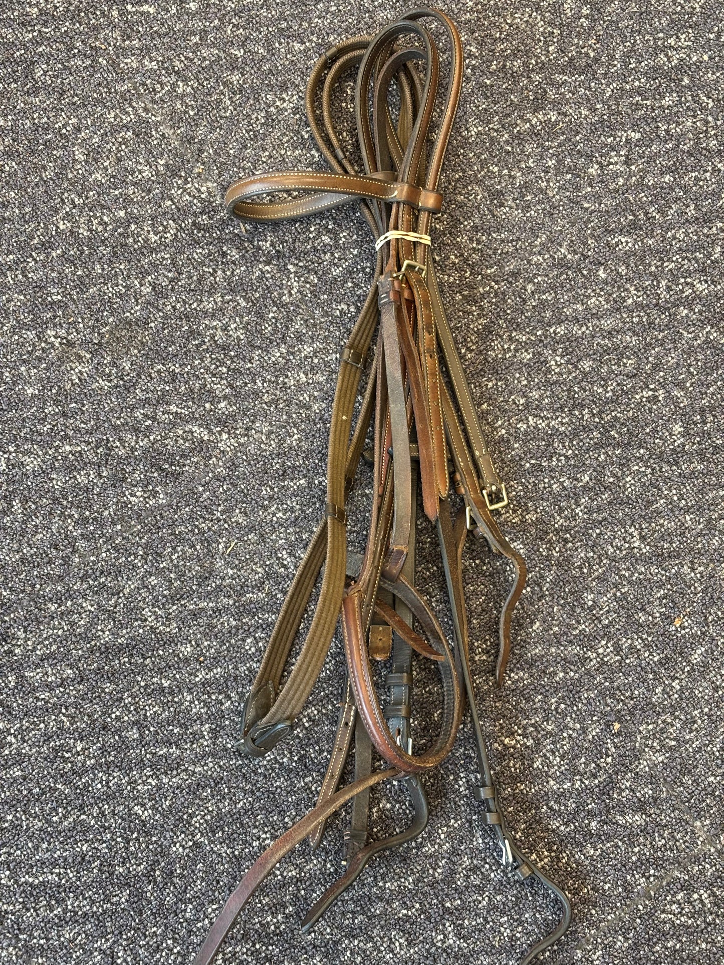 Flash Noseband Bridle with Reins-Brown-Full