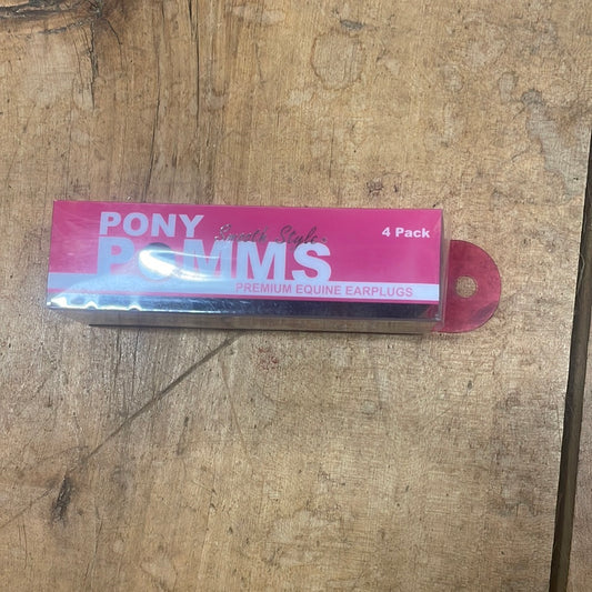 Smooth style POMMS premium equine earplugs-black-pony