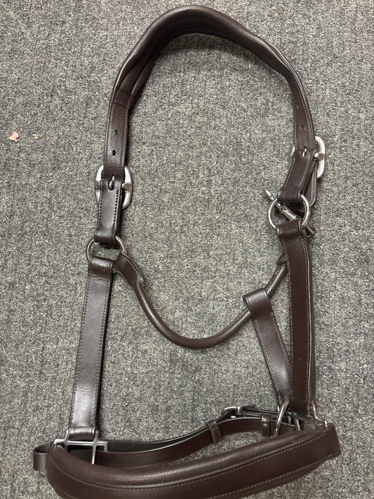 Leather Padded Halter-Brown-Full