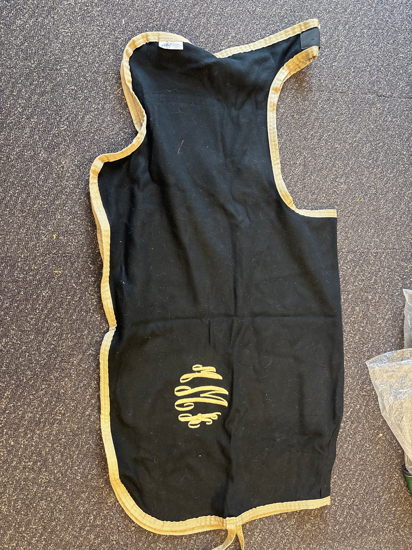 Saratoga Horseworks Wool Quarter Sheet-Black/Gold-74”/76”