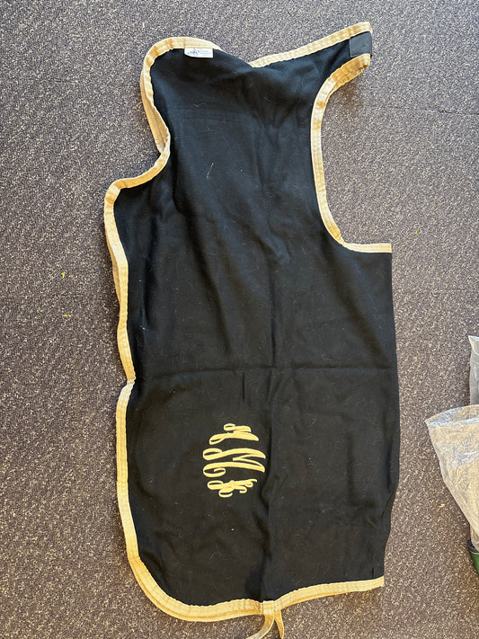 Saratoga Horseworks Wool Quarter Sheet-Black/Gold-74”/76”