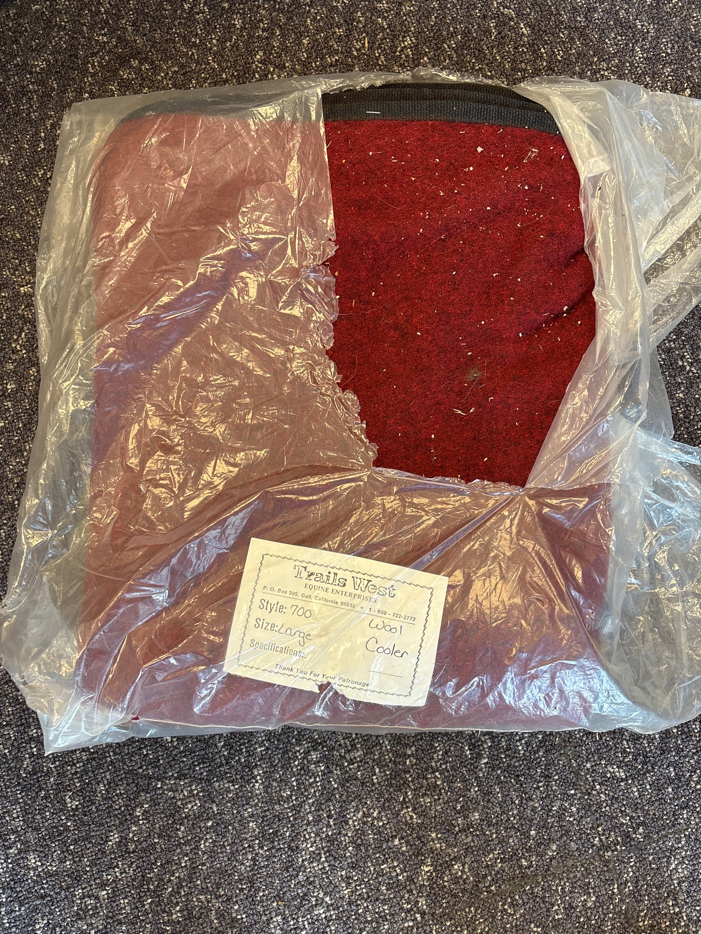 Trails West Wool Cooler-Red-Large