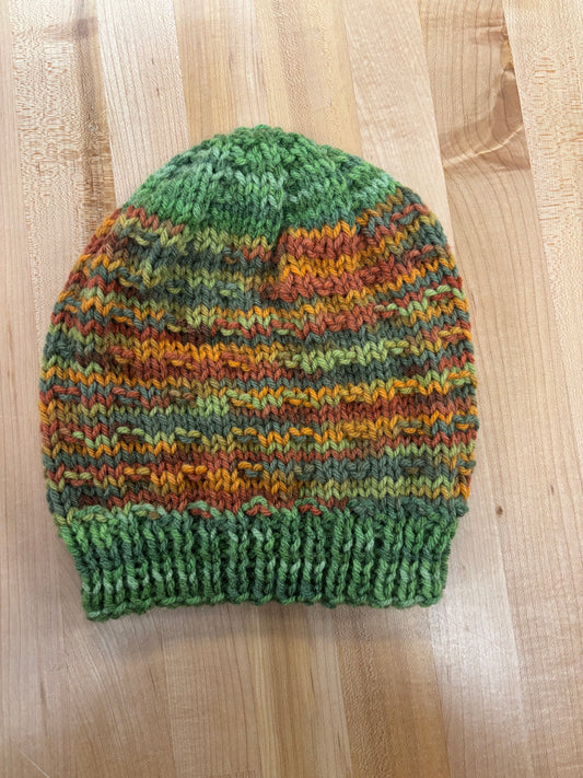 Hand Knit Winter Hat- no pompom