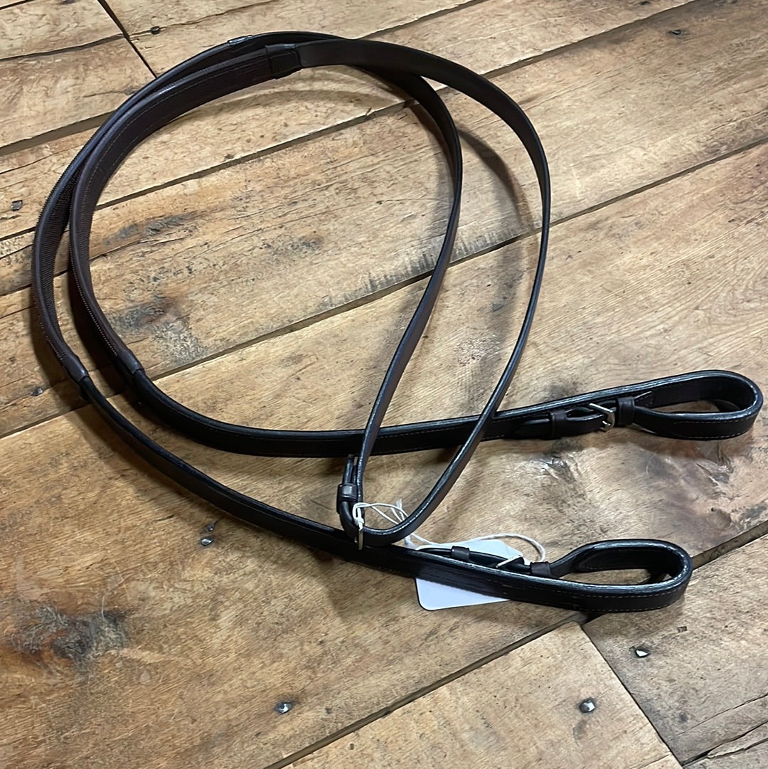 Harmohn Kraft Race Rubber Reins w/Buckle-Chocolate