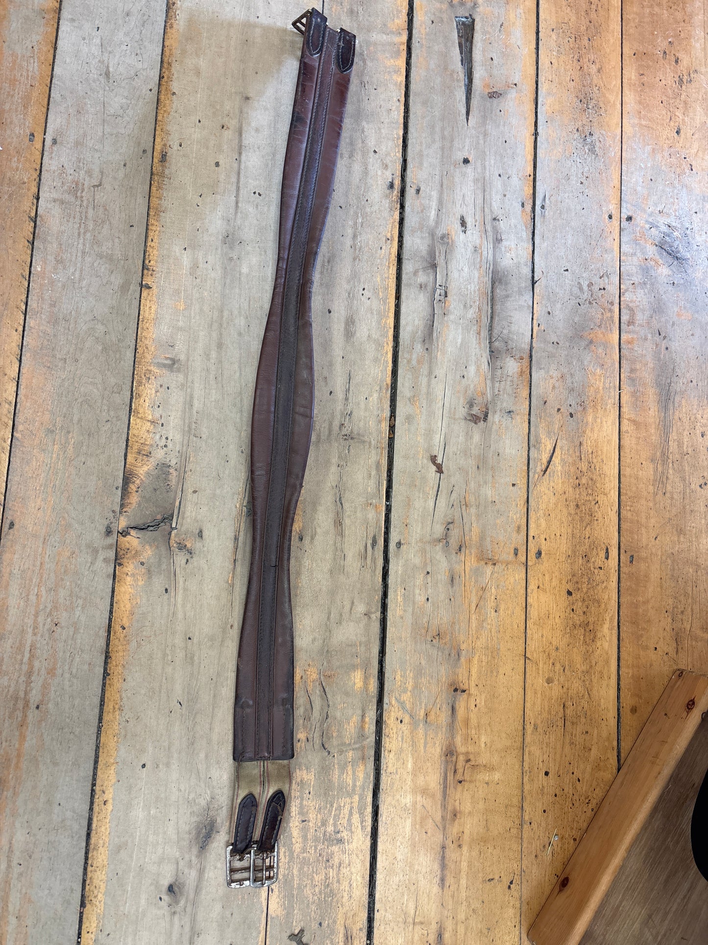 Single Elastic Leather Girth-Brown-48”