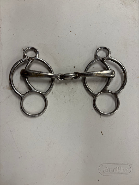 Stubben 2281 Easy-Control 3-Ring Gag- Double Broken- 6”