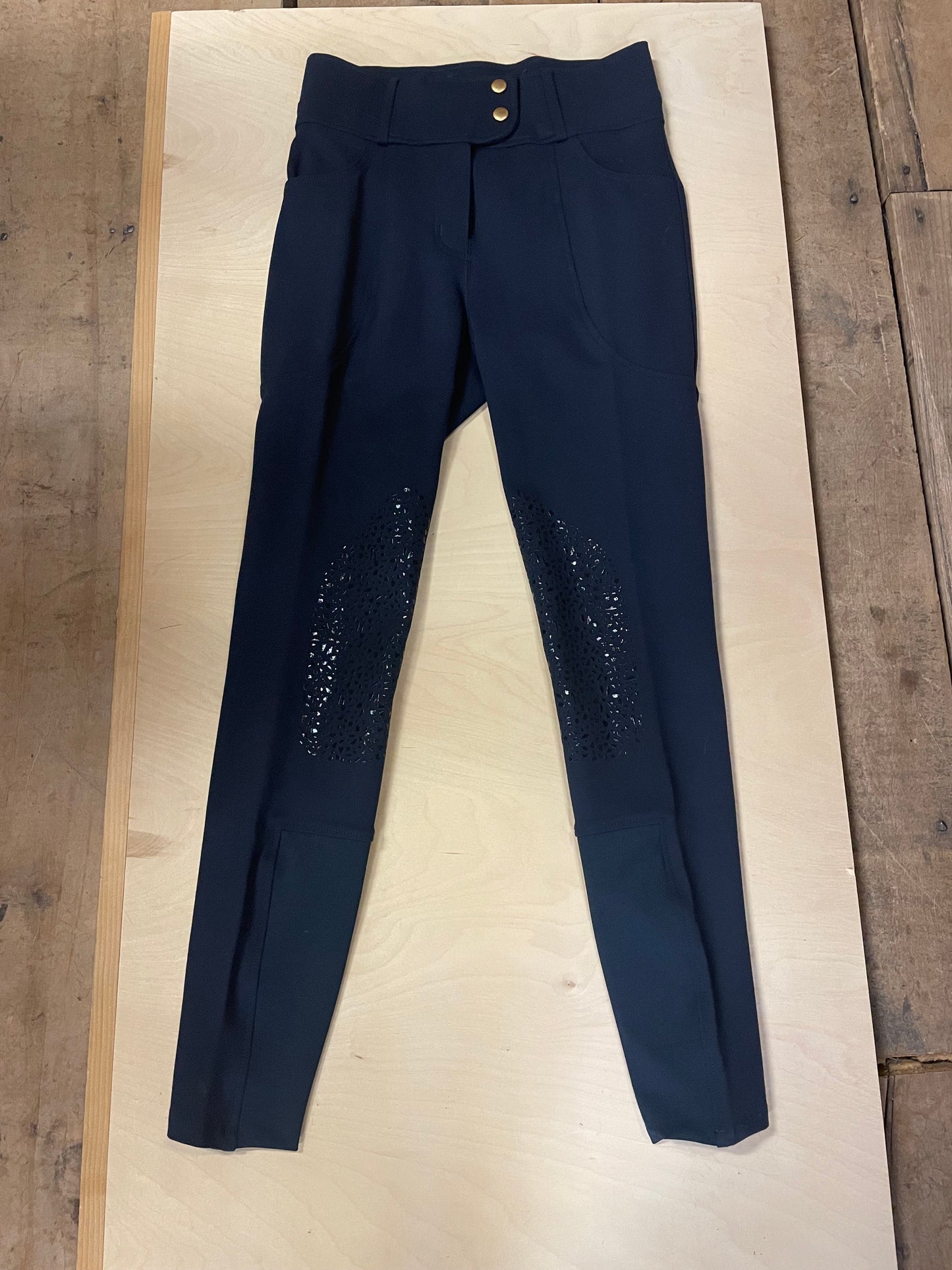 Pantalon d'équitation Horze Bella avec genouillère-Marine foncé-26