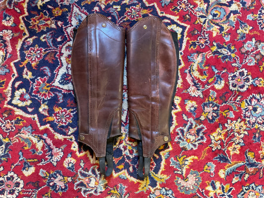 Brown Leather Half Chaps