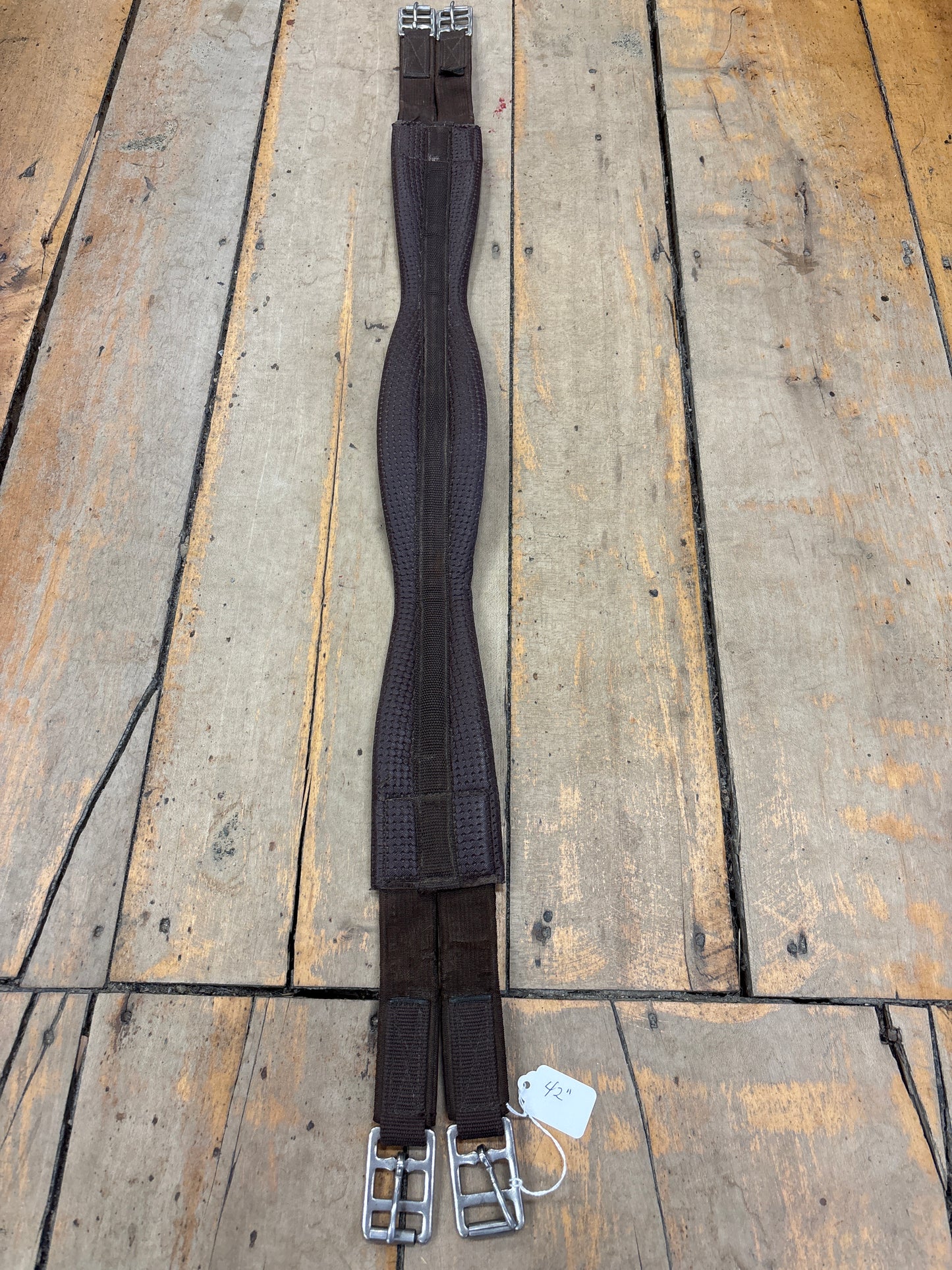 Double Elastic Synthetic Girth-Brown-42”