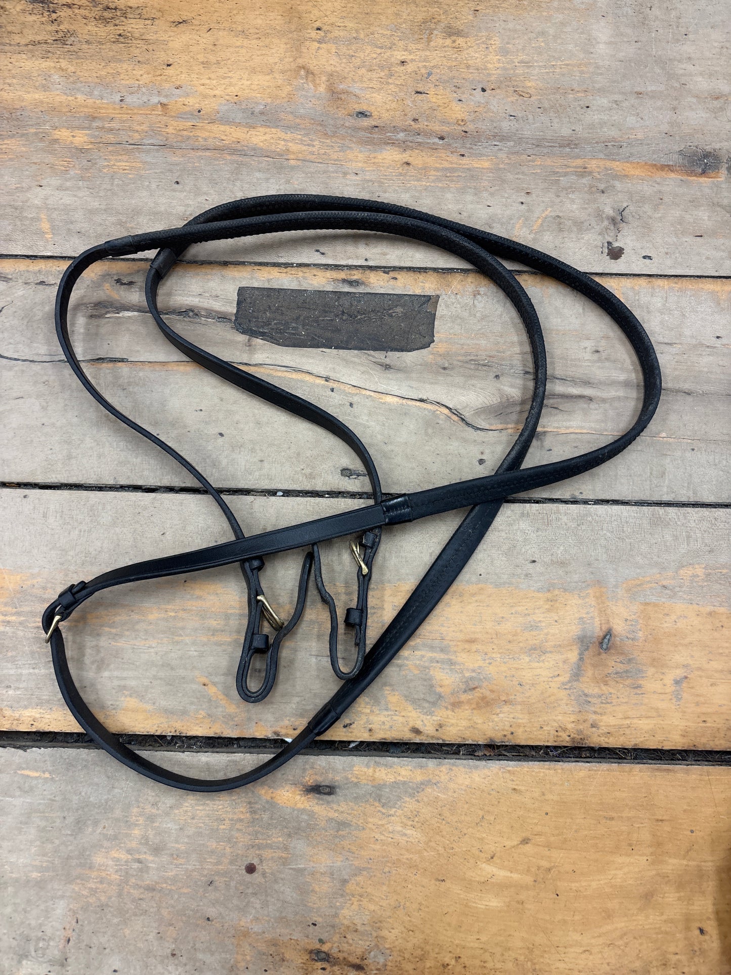 Rubber Reins-Black/Brass-Full