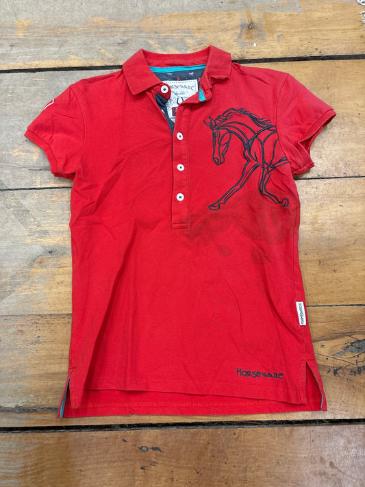 Horseware Polo Shirt-Red-Small