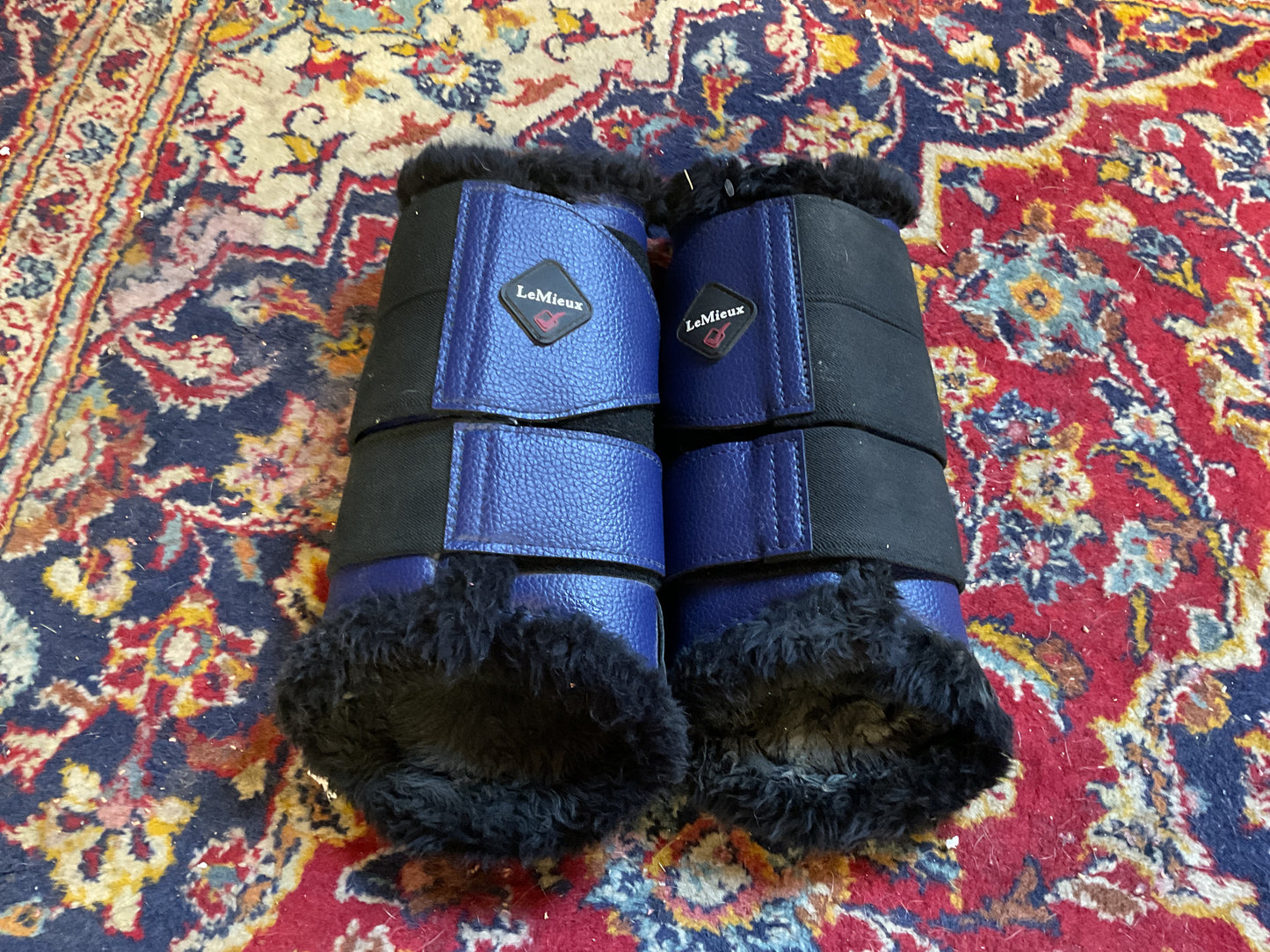 LeMieux Fleece Lined Brushing Boots- Navy/Black