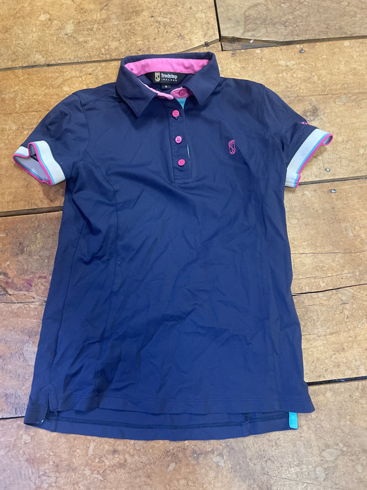 Treadstep Polo Shirt-Navy/Pink-Small