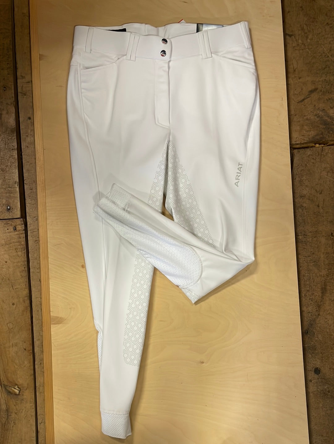 Ariat Tri Factor Grip Full Seat Breech-White-34L