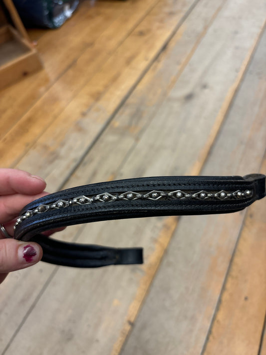 Browband with Metal Accents-Black-Cob