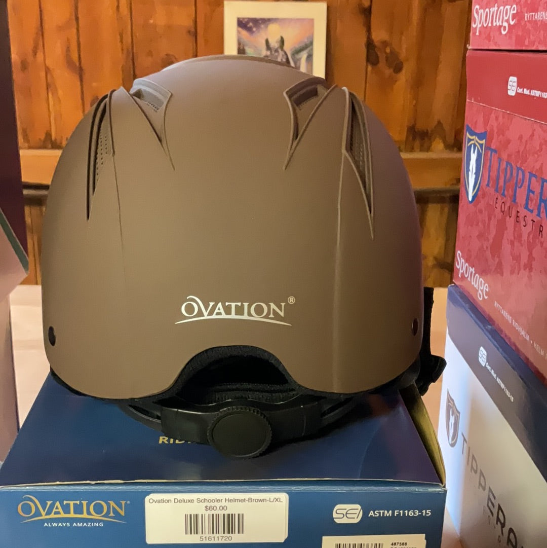 Ovation Deluxe Schooler Helmet-Brown-L/XL