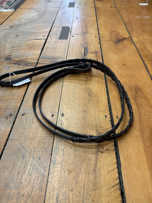 Braided Reins-Dark Brown-Full