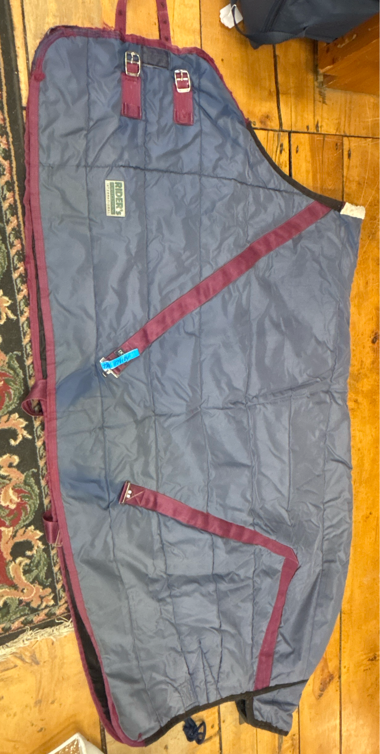 Riders Stable Blanket-Blue-75”