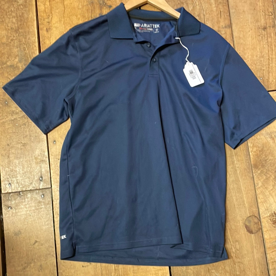 Men’s AriatTek Polo Shirt-Navy-Medium