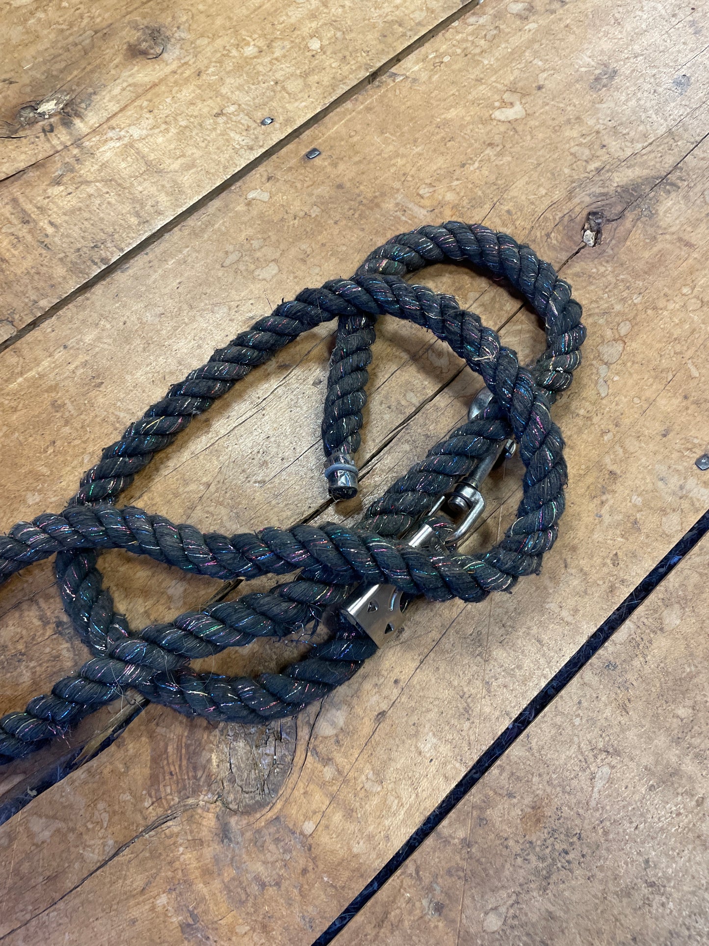 Cotton Lead Rope-Black Tinsel-6’