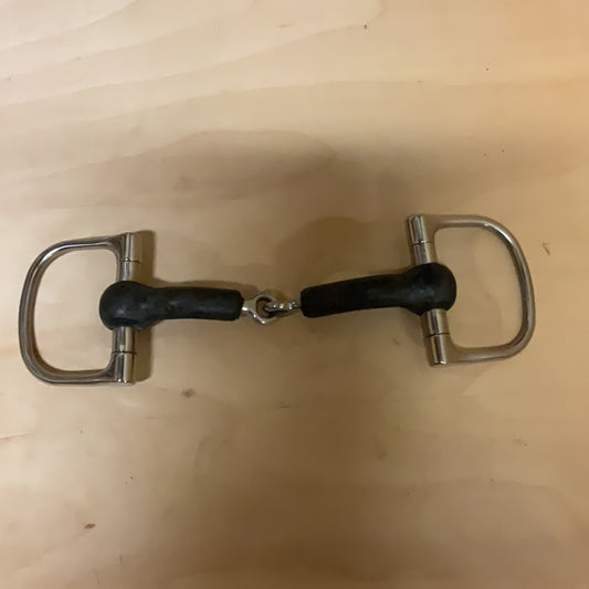 JP Korsteel Rubber Mouth Jointed Dee Ring Snaffle-5 1/2"