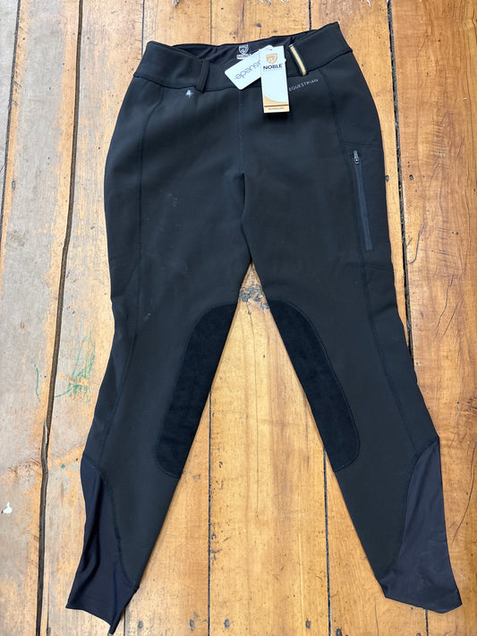 Noble Equestrian Softshell Balance Winter Tights-Black-Small