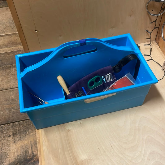 Plastic Brush Tote-Blue