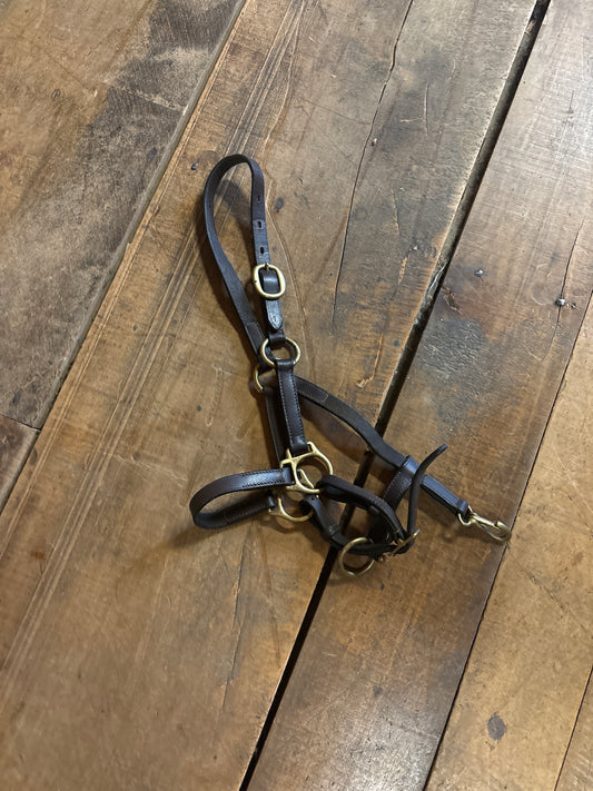 Leather Halter-Brown-Small Pony