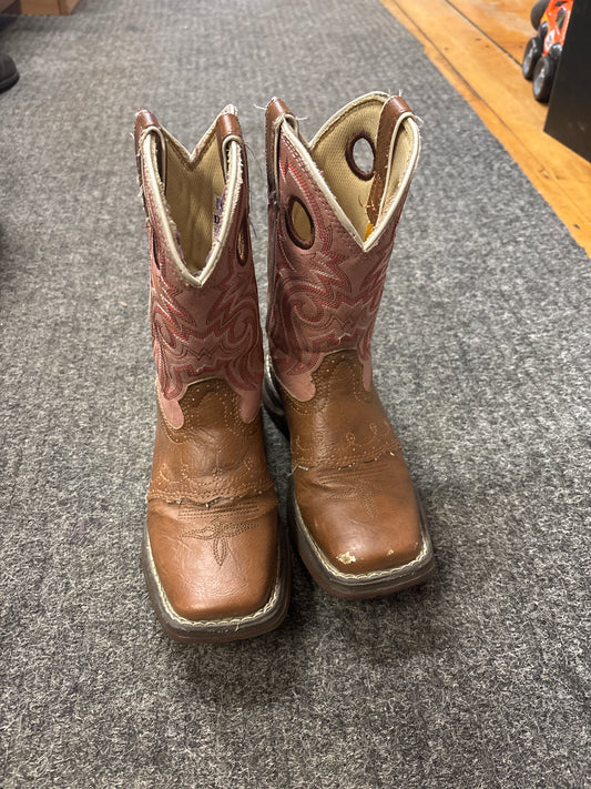 Durango Cowgirl Boots-Brown/Pink-13