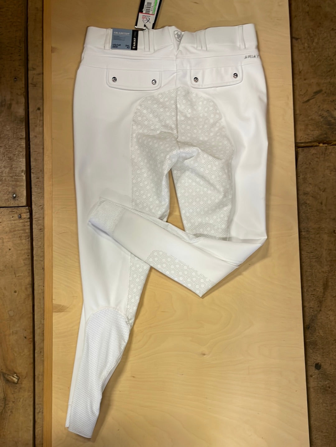 Ariat Tri Factor Grip Full Seat Breech-White-34L