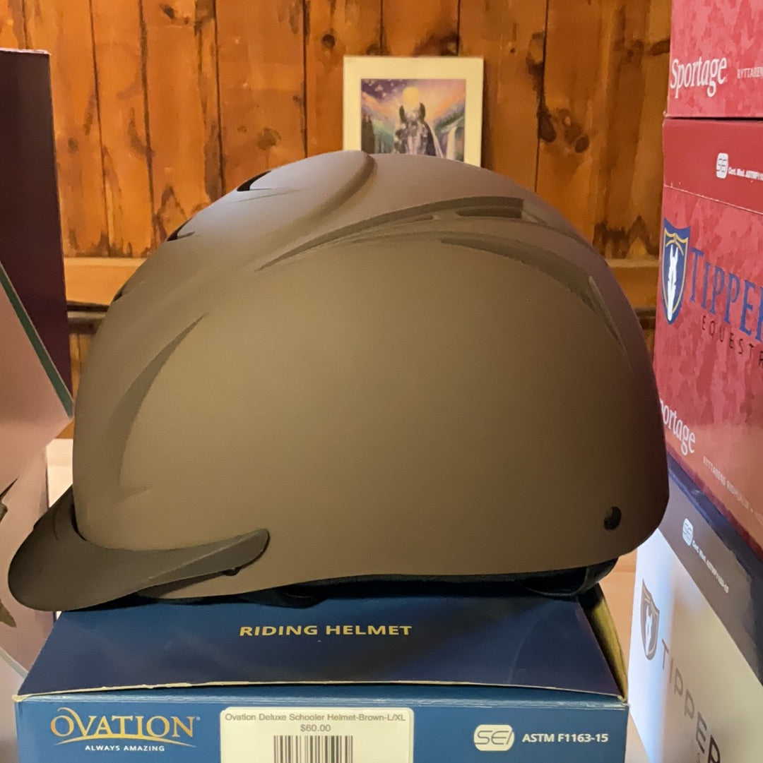 Ovation Deluxe Schooler Helmet-Brown-L/XL