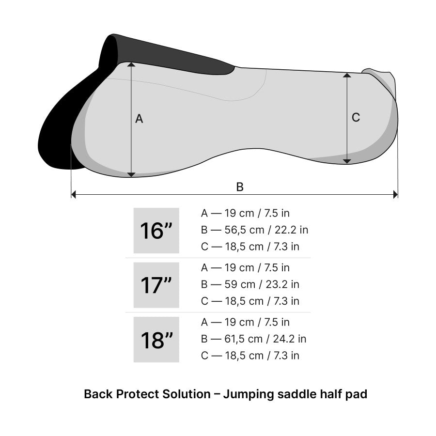 Felt inserts for Winderen Correction saddle half pad - dressage