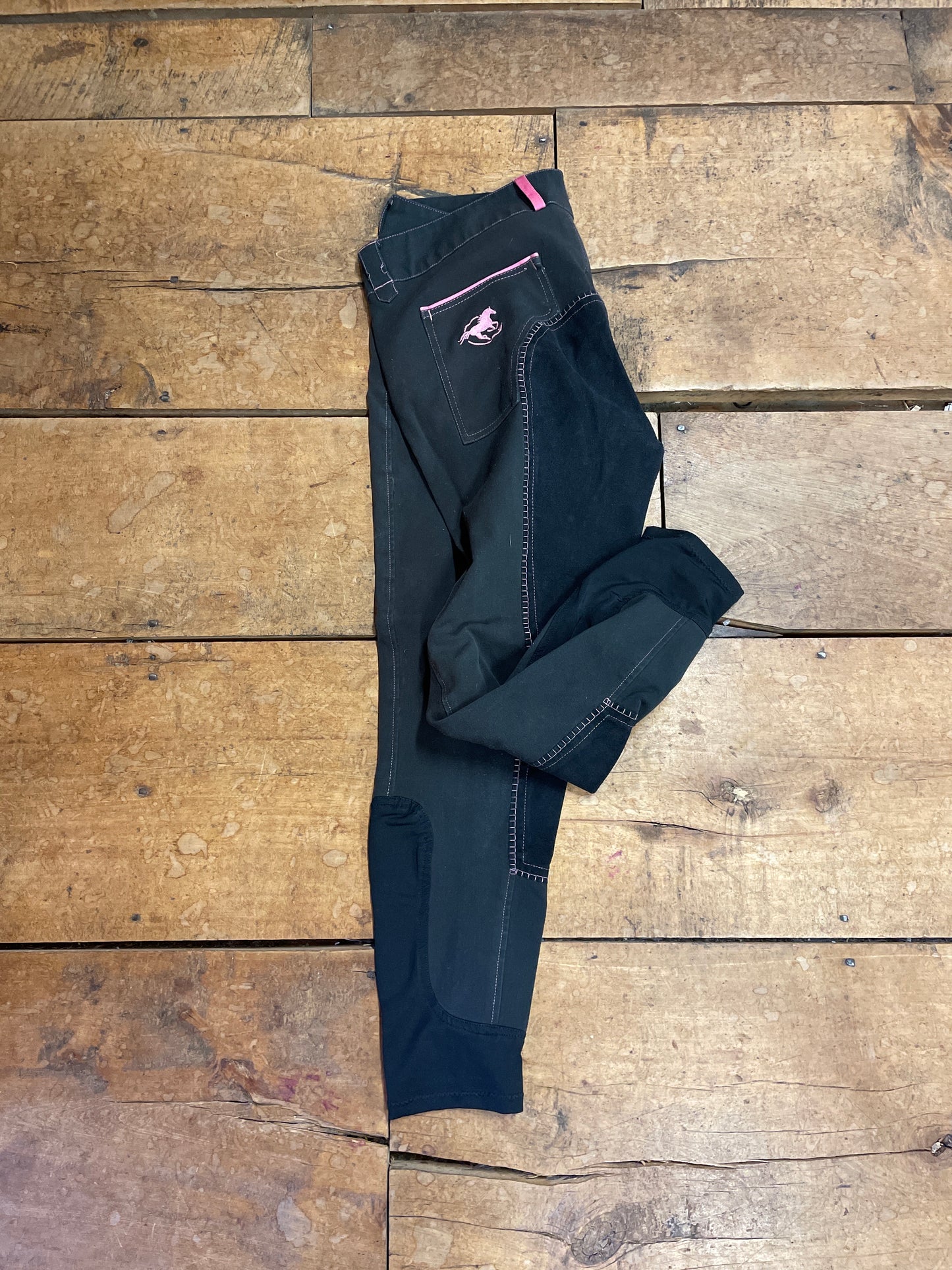 Smartpak Piper Full Seat Breeches-Black/Pink-34R