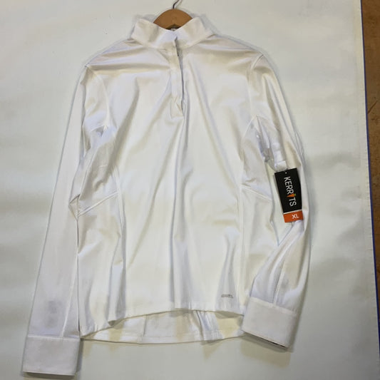 Kerrits Affinity Long Sleeve Show Shirt-White/Bits-XLarge