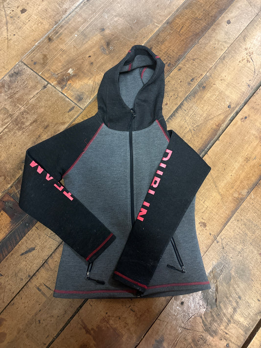 Dublin Zip Up Hoodie-Grey/Pink-XXSmall