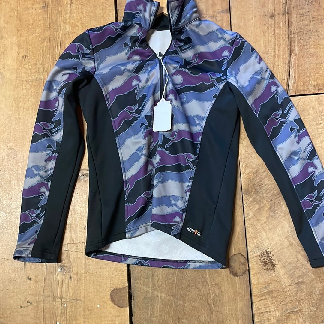 Ladies Kerrits Winter Tech Top-Purple Horses-Large