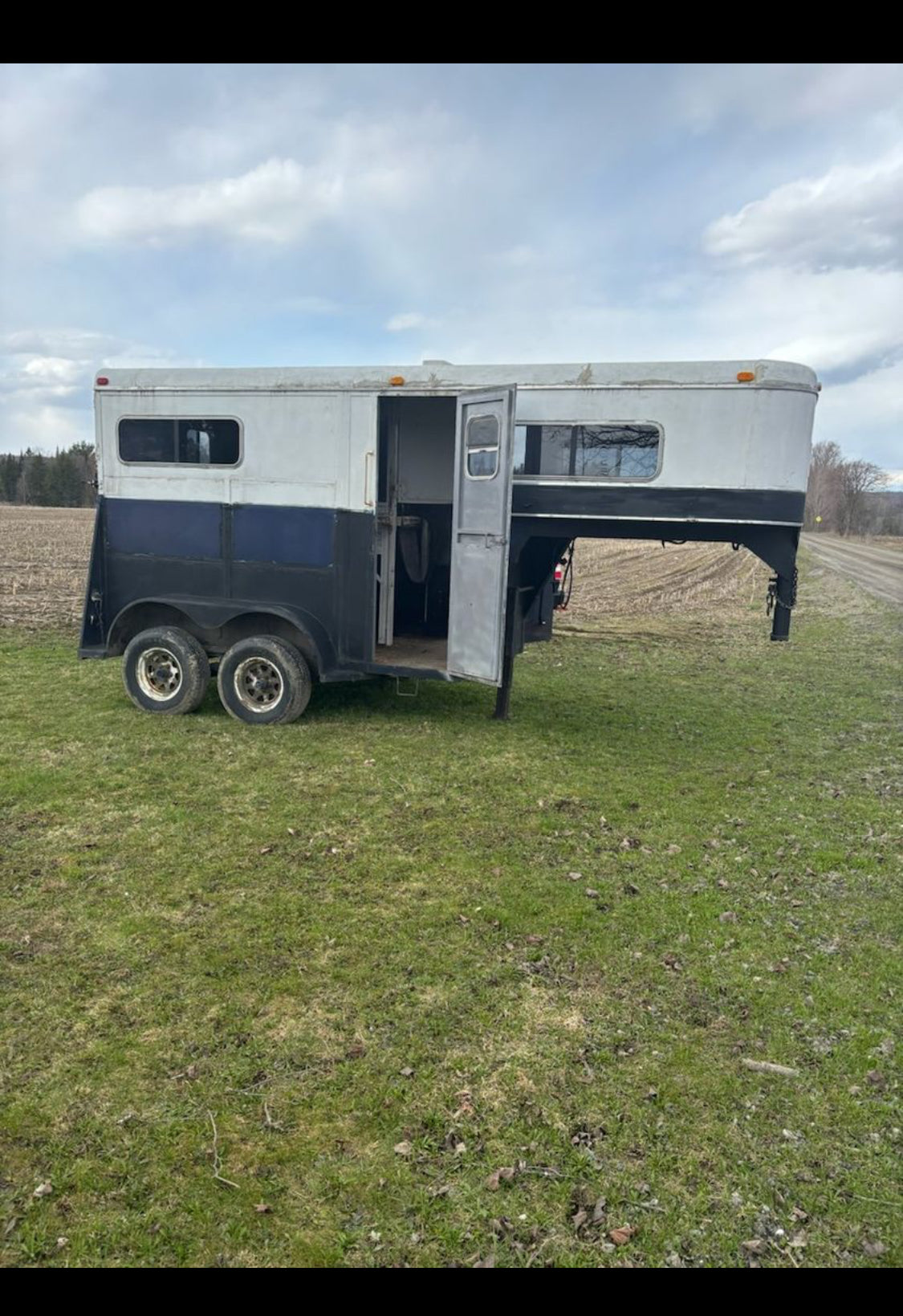 1990 2 Horse Straight Load Gooseneck Trailer