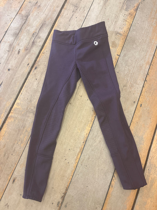 Horze Winter Silicone Breeches-Plum-JR Large