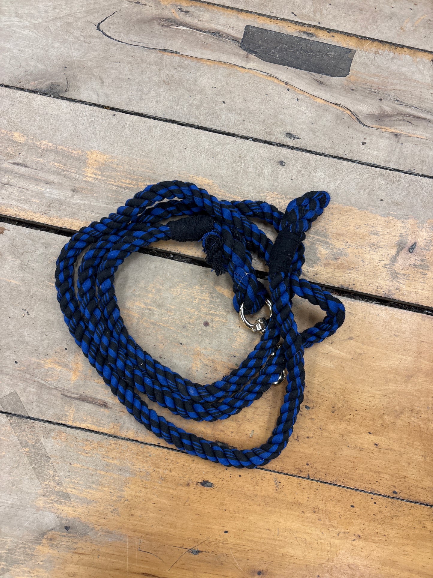 Cotton Lead Rope-Blue/Black