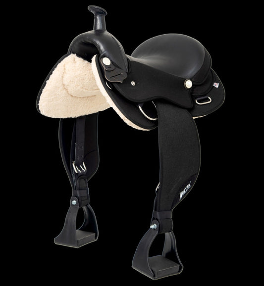 Abetta® Gaited Trail Western Saddle-Black-16”-Semi QH Bars